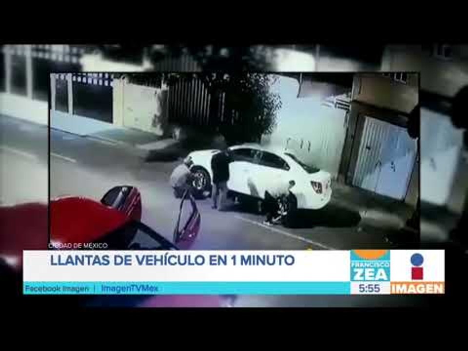 En menos de un minuto, ¡Roban llantas de un vehículo en la CDMX! | Noicias con Francisco Zea