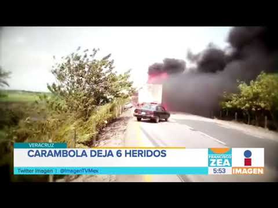 Carambola de 7 autos en Veracruz deja 6 personas heridas | Noticias con Francisco Zea