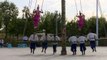 Swinging high and wide by spinning the pole, which is a game scaring you to be pale in Uyghur language, at the traditional games for ethnic groups in China's Xi