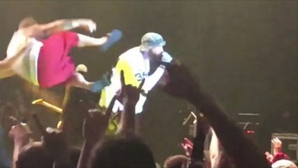 Insane Clown Posse Member Tries To Dropkick Fred Durst On Stage