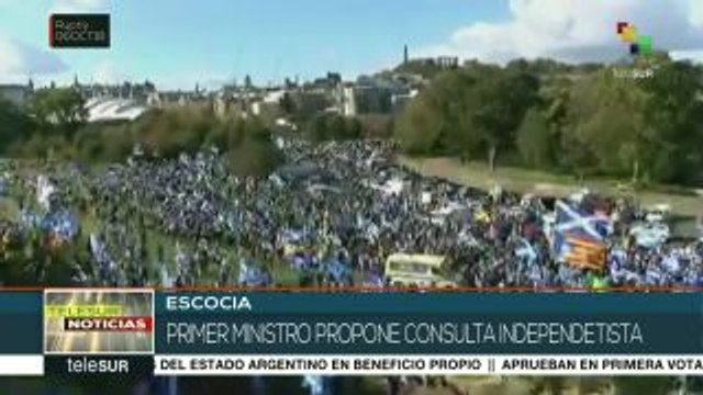 Manifestaciones en Escocia en pro de un referéndum independentista