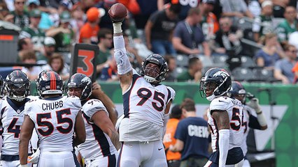 Derek Wolfe intercepts tipped Darnold throw