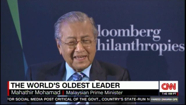 Malaysian Prime Minister, Mahathir Mohamad The World's oldest leader. #Malaysia #FareedZakaria #News #CNN