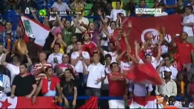 الشوط الثاني مباراة غانا و تونس 2-1 ربع نهائي كاس افريقيا 2012