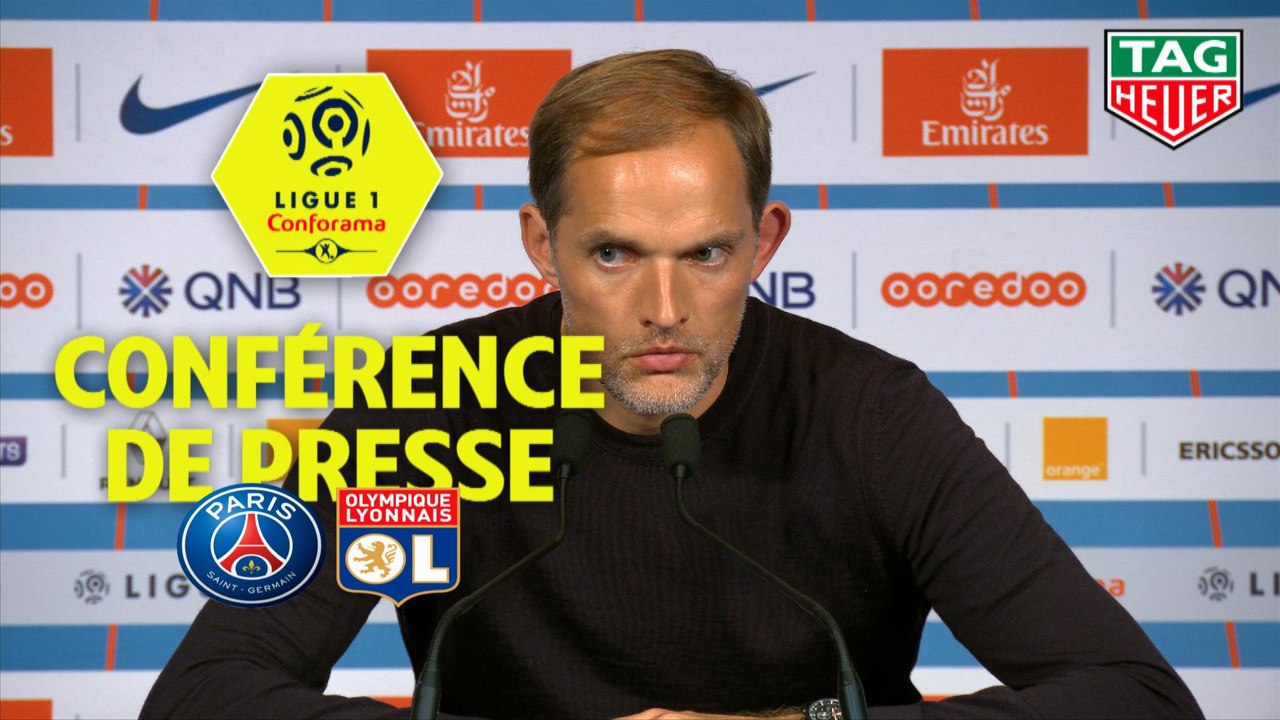 Conférence de presse Paris Saint-Germain - Olympique Lyonnais (5-0) : Thomas TUCHEL (PARIS) - Bruno GENESIO (OL) / 2018-19