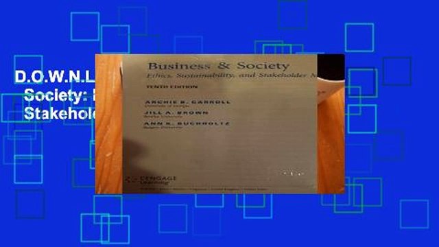 D.O.W.N.L.O.A.D [P.D.F] Business Society: Ethics, Sustainability Stakeholder Management,