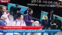 Beşiktaş’ta bariyerleri parçalayan lüks araç askıda kaldı