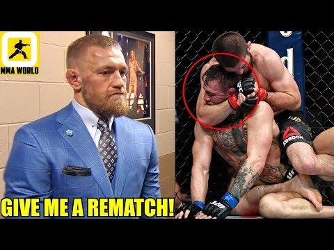 Conor McGregor reacts after his submission loss to Khabib at UFC 229,Tony-Conor is scared