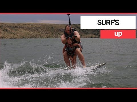 Five-year-old with Brittle Bone Disease goes wakeboarding with dad | SWNS TV