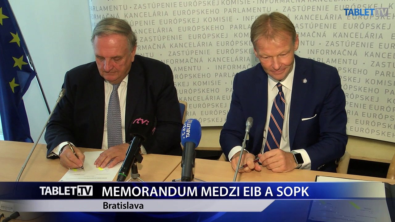 MEMORANDUM MEDZI EIB A SOPK