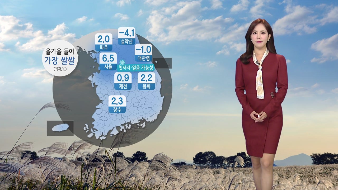 [날씨] 올가을 들어 가장 추워, 설악산 -4.1℃...낮에도 쌀쌀 / YTN