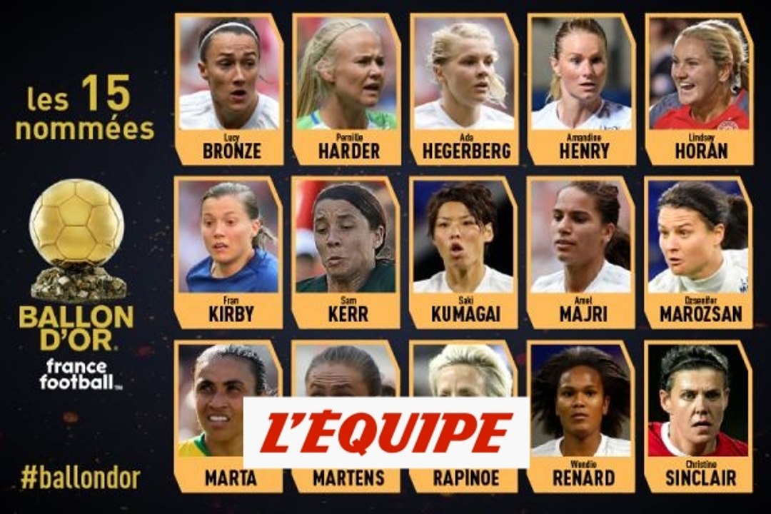 Les 15 nommées au Ballon d'Or féminin France Football - Foot - Ballon d'Or 2018