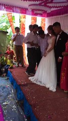 Stage Collapses Under Bride and Groom