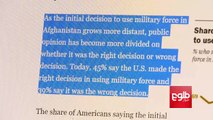جنگ امریکا در افغانستان امروز هفده ساله شد؛ اما هفده سال پس از این جنگ، اکنون چهل و نُه درصد از مردم امریکا به این باور اند که ایالات متحده نتوانسته است در افغا