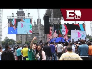 Capitalinos se congregan en el Zócalo para gozar el incio del Mundial Brasil 2014/ Gerardo Ruiz