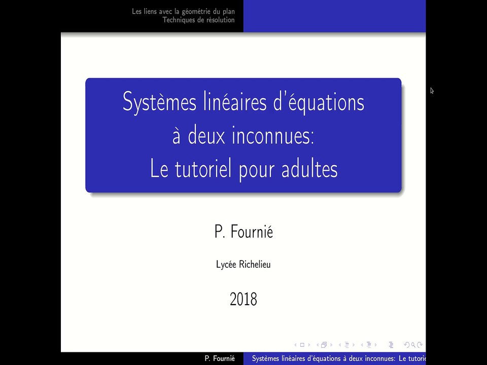 Résolution de systèmes d'équations