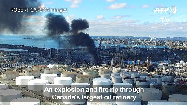 Explosion and fire at Canada's largest oil refinery