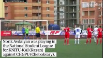 Rubin Kazan footballer scores astonishing backflip penalty