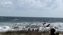 Strong waves slam Florida beach as Hurricane Michael nears