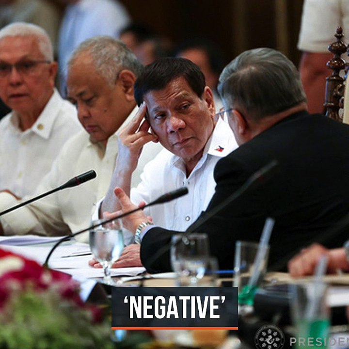 Duterte tells Cabinet medical test results came back 'negative'