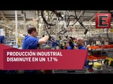 Disminuye producción industrial en México