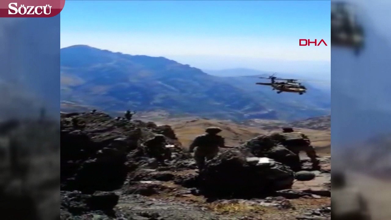 TSK helikopterinin 3 bin metre rakımdan tahliye çalışması kamerada