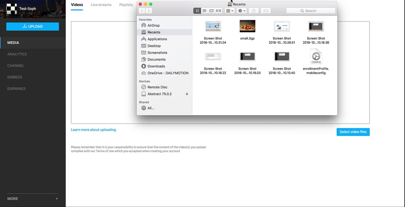 Drag & drop video upload
