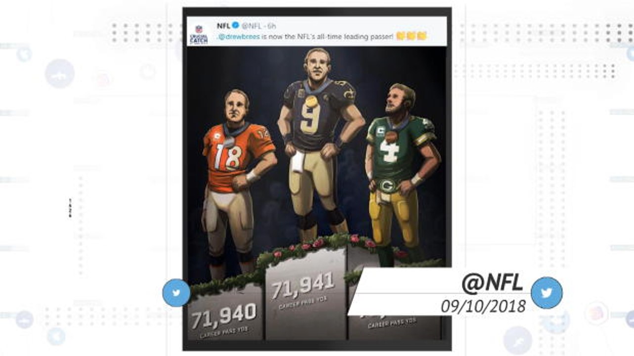 Socialeyesed - Drew Brees breaks Manning's passing yards record