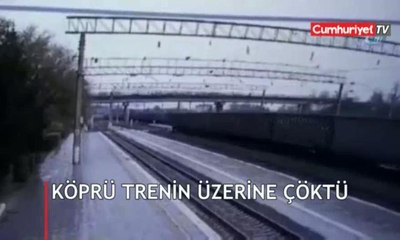 Köprü trenin üzerine çöktü