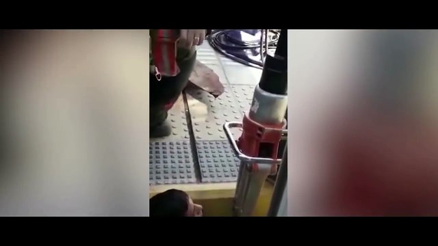 فيديو: لحظات مرعبة لإنقاذ شاب علقت رأسه بين القطار والرصيف