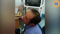 Cet homme a une sangsue coincée dans le nez !