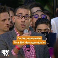 Devant la "French tech", Emmanuel Macron vante l'URSSAF à des entrepreneurs