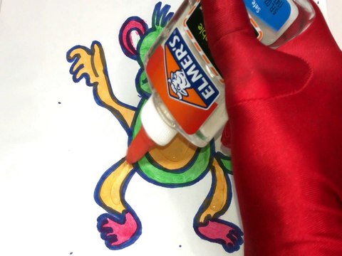 Monkey Glitter drawing and coloring for Kids, Toddlers Toy Art