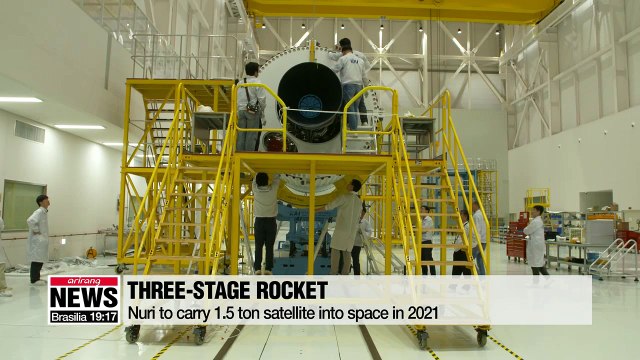 South Korea showcases space rocket engine for October test launch