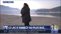 Les bords du lac d'Annecy sont complètement à sec, Ashley Chevalier nous montre son niveau inquiétant
