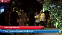 Evinin yanışını gözyaşları içinde izledi