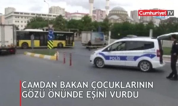 Camdan bakan çocuklarının gözü önünde eşini vurdu