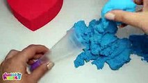 DIY Kinetic Sand Heart Cake Learn Colors with Kinetic Sand Videos for Kids