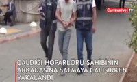 Çaldığı hoparlörü, sahibinin arkadaşına satmaya çalışırken yakalandı