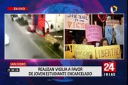 Amigos y familiares de joven encarcelado realizaron vigilia