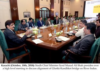 SindhCM presides over meeting to discuss alignment of Ghotki-Kandhkot bridge on River Indus