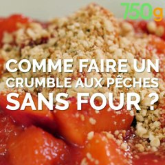 Vive les pêches avec ce crumble facile & express à cuisiner sans four  LA RECETTE :