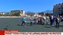 Report TV - Banorët e Laprakës në protestë për fushën e sportit, Bashkia: S'ka leje për pallat
