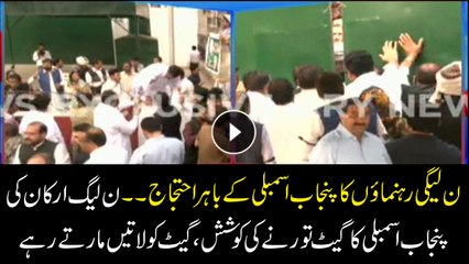 PML-N protest outside Punjab Assembly