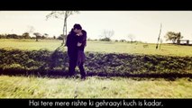 Romantic couple kissing scene with Urdu poetry