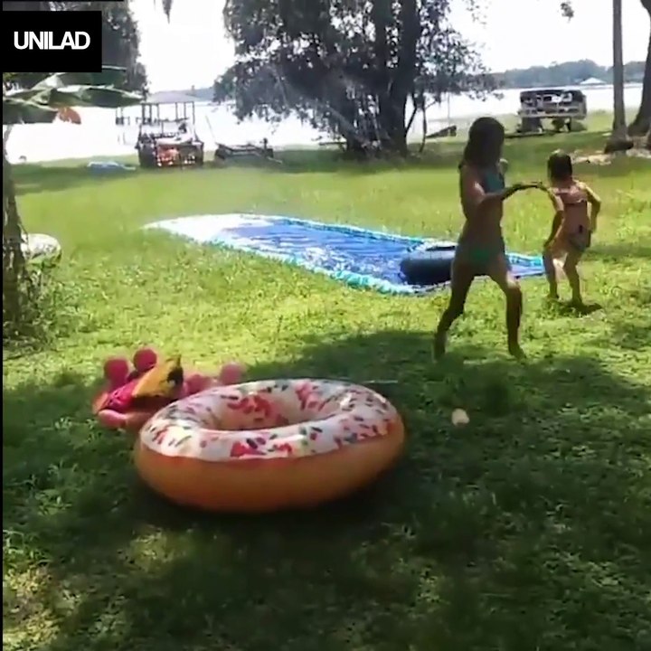 Dog Knocks Over Girl