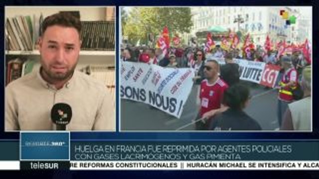 Sindicatos franceses marchan contra reformas sociales de Macron