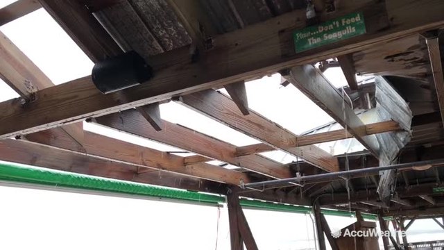 Metal roof shredded by sustained winds of 150 mph during Hurricane Michael