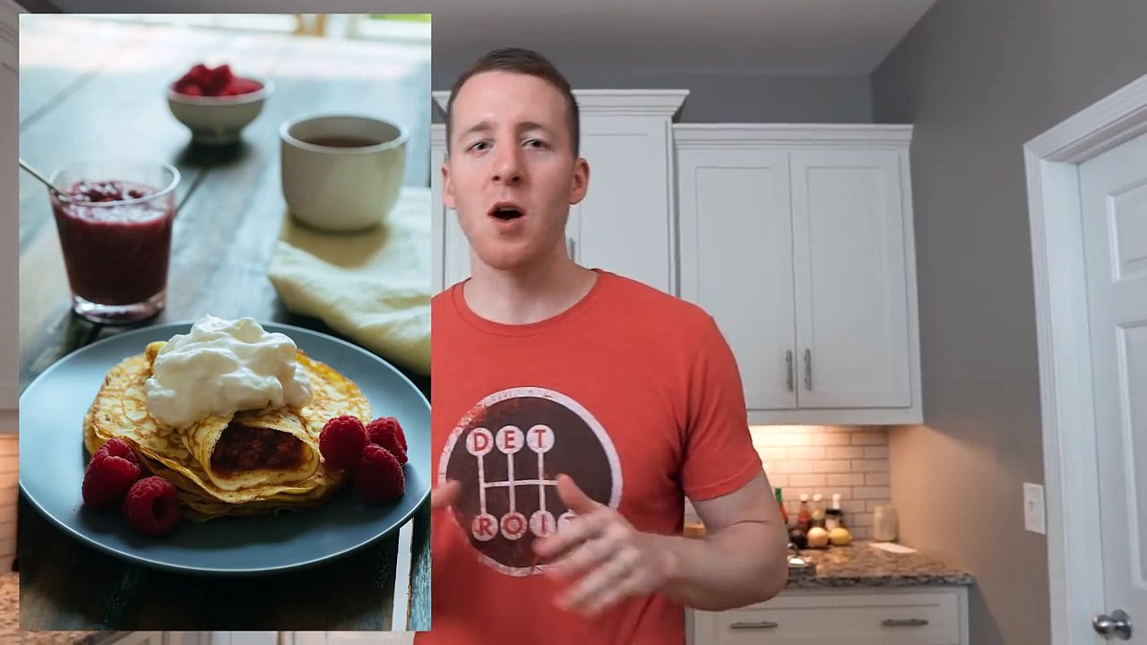 Two Ingredient Keto Crepes with Raspberry Jam