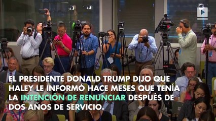 Скачать видео: Dimite Nikki Haley, embajadora de Trump en la ONU